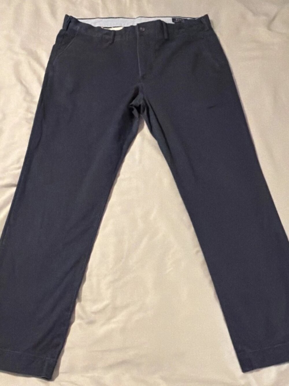 Polo Ralph Lauren Men’s Navy Chino Pants 36 Straight Fit Stretch Cotton Twill